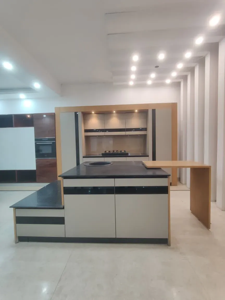 Kitchen island in an open-plan home